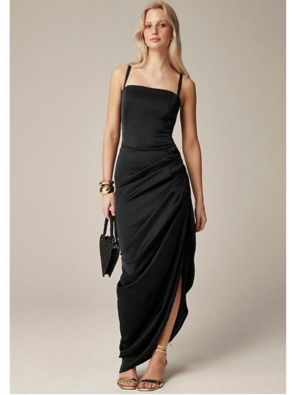 J. Crew Collection asymmetrical ruched dress